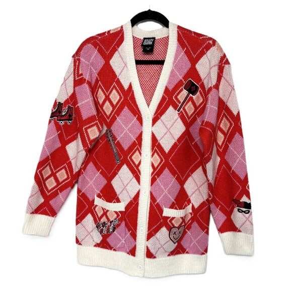 Harley Quinn Argyle Sweater DC Comics Harlequin Batman Joker Size Medium - Picture 1 of 13